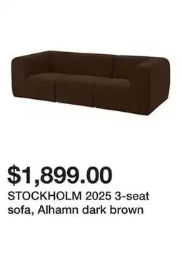 Ikea STOCKHOLM 2025 3-seat sofa, Alhamn dark brown offer