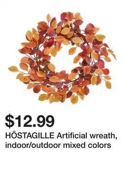 Ikea HÖSTAGILLE Artificial wreath, indoor/outdoor mixed colors offer
