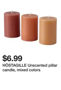 Ikea HÖSTAGILLE Unscented pillar candle, mixed colors offer