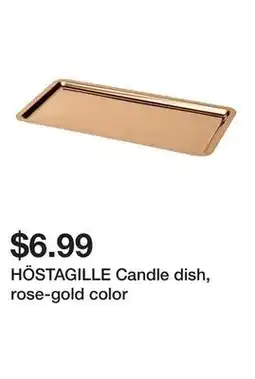 Ikea HÖSTAGILLE Candle dish, rose-gold color offer