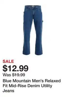 Tractor Supply Company Blue Mountain Men's Relaxed Fit Mid-Rise Denim Utility Jeans offer