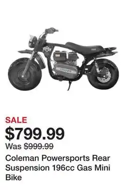 Tractor Supply Company Coleman Powersports Rear Suspension 196cc Gas Mini Bike offer