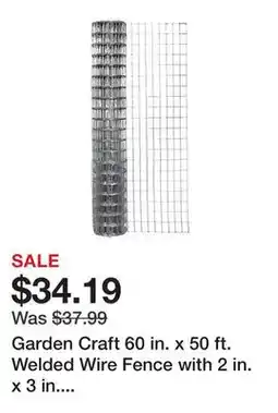 Tractor Supply Company Garden Craft 60 in. x 50 ft. Welded Wire Fence with 2 in. x 3 in. Openings offer