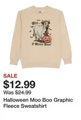 Tractor Supply Company Halloween Moo Boo Graphic Fleece Sweatshirt offer