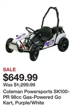 Tractor Supply Company Coleman Powersports SK100-PR 98cc Gas-Powered Go Kart, Purple/White offer