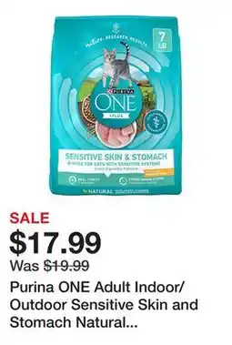 Tractor Supply Company Purina ONE Adult Indoor/Outdoor Sensitive Skin and Stomach Natural Turkey Recipe Dry Cat Food offer