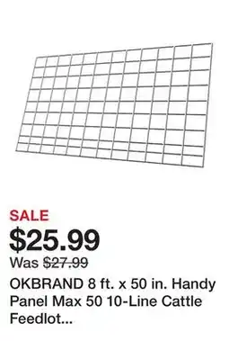 Tractor Supply Company OKBRAND 8 ft. x 50 in. Handy Panel Max 50 10-Line Cattle Feedlot Fence Panel offer
