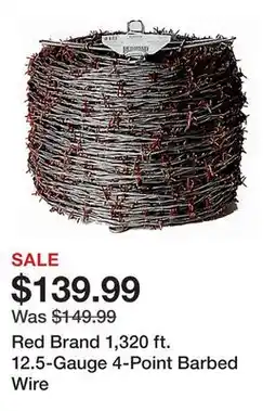Tractor Supply Company Red Brand 1,320 ft. 12.5-Gauge 4-Point Barbed Wire offer