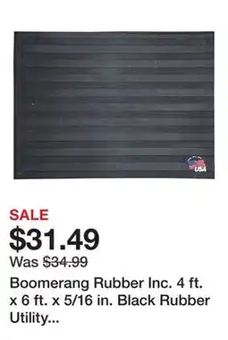 Tractor Supply Company Boomerang Rubber Inc. 4 ft. x 6 ft. x 5/16 in. Black Rubber Utility Mat offer