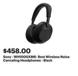 Best Buy Sony - WH1000XM6- Best Wireless Noise Canceling Headphones - Black offer