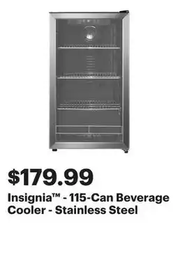 Best Buy Insignia - 115-Can Beverage Cooler - Stainless Steel offer
