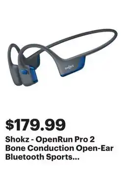 Best Buy Shokz - OpenRun Pro 2 Bone Conduction Open-Ear Bluetooth Sports Headphones - Steel Blue offer