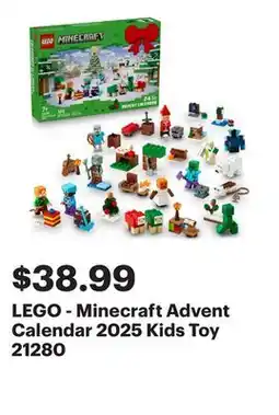 Best Buy LEGO - Minecraft Advent Calendar 2025 Kids Toy 21280 offer