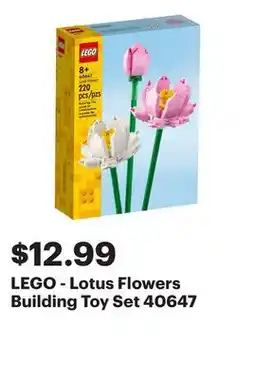 Best Buy LEGO - Lotus Flowers Building Toy Set 40647 offer