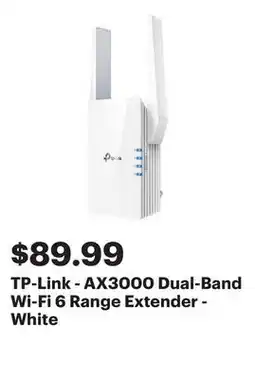 Best Buy TP-Link - AX3000 Dual-Band Wi-Fi 6 Range Extender - White offer