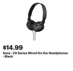 Best Buy Sony - ZX Series Wired On-Ear Headphones - Black offer