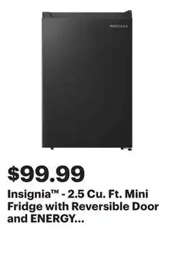 Best Buy Insignia - 2.5 Cu. Ft. Mini Fridge with Reversible Door and ENERGY STAR Certification - Black offer
