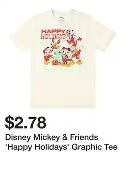 Five Below Disney Mickey & Friends 'Happy Holidays' Graphic Tee offer