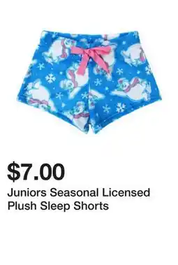 Five Below Juniors Seasonal Licensed Plush Sleep Shorts offer