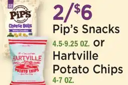 Heinen's Pip's Snacks 4.5-9.25 OZ. or Hartville Potato Chips 4-7 OZ offer