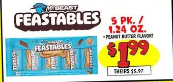 Ollie's MRBEAST FEASTABLES 5 PK/1.24 OZ offer