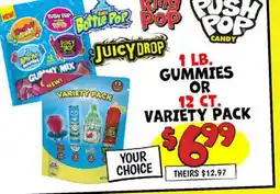 Ollie's 1 LB. GUMMIES OR 12 CT. VARIETY PACK offer