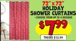 Ollie's 72 X 72 HOLIDAY SHOWER CURTAINS offer