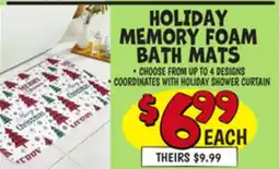 Ollie's HOLIDAY MEMORY FOAM BATH MATS offer