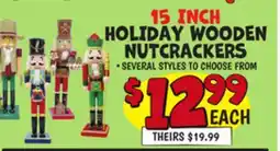 Ollie's 15 INCH HOLIDAY WOODEN NUTCRACKERS offer