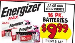 Ollie's ENERGIZER 16 PK. BATTERIES offer