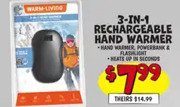 Ollie's 3-IN-1 RECHARGEABLE HAND WARMER offer