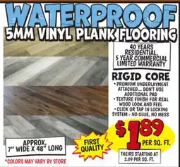Ollie's 5MM VINYL PLANK FLOORING offer