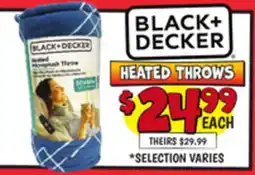 Ollie's BLACK + DECKER HEATED THROWS offer