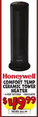 Ollie's HONEYWELL COMFORT TEMP CERAMIC TOWER HEATER offer