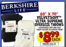 Ollie's 60 X 70 VELVETSOFT ULTRA SUPREME OVERSIZE THROWS offer