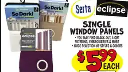 Ollie's SINGLE WINDOW PANELS offer