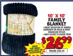 Ollie's 10' X 10' FAMILY BLANKET offer
