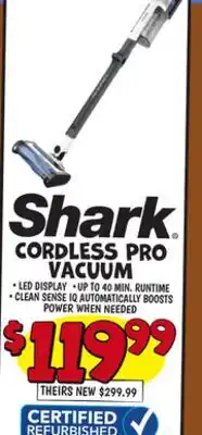 Ollie's SHARK CORDLESS PRO VACUUM offer