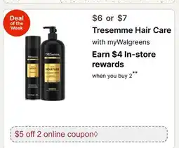 Walgreens Tresemme Hair Care offer
