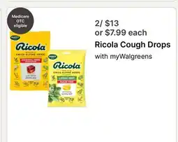 Walgreens Ricola Cough Drops offer