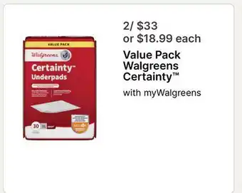 Walgreens Value Pack Walgreens Certainty offer