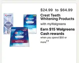 Walgreens Crest Teeth Whitening Products offer