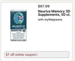 Walgreens Neuriva Memory 3D Supplements, 50 ct offer