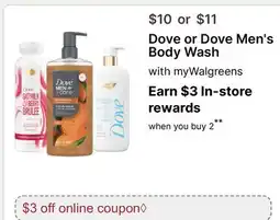 Walgreens Dove or Dove Men's Body Wash offer