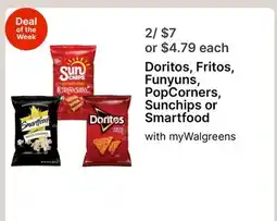 Walgreens Doritos, Fritos, Funyuns, PopCorners, Sunchips or Smartfood offer