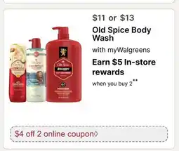 Walgreens Old Spice Body Wash offer