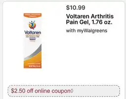 Walgreens Voltaren Arthritis Pain Gel, 1.76 oz offer