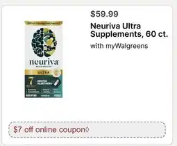 Walgreens Neuriva Ultra Supplements, 60 ct offer
