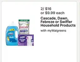 Walgreens Cascade, Dawn, Febreze or Swiffer Household Products offer