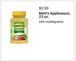 Walgreens Mott's Applesauce, 23 oz offer
